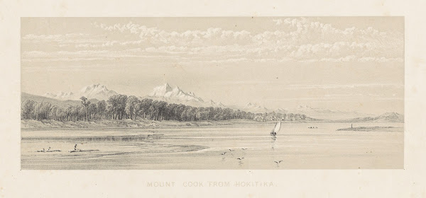 New Zealand Graphic and Descriptive Plate IV Mount Cook from Hokitika 1877