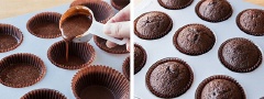 Lấy khuôn cupcake giấy ra đổ vào khuôn khoảng 2/3 khuôn là đẹp. Cho vào lò nướng trong 20 phút.