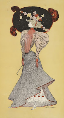 Woman wearing a large hat 1895   1896