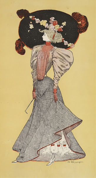 Woman wearing a large hat 1895   1896