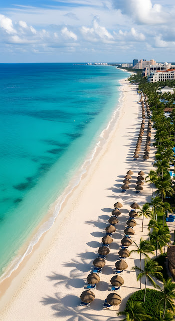 Caribbean Beach Resort Coastline Aerial View - Free mobile Wallpaper
