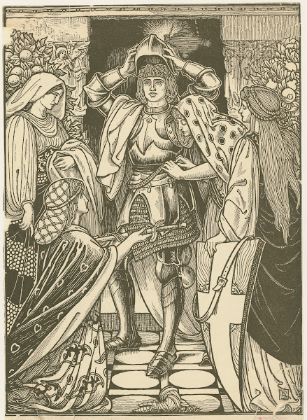 They harnessed him from head to foot with what was of proof lest perhaps he shou