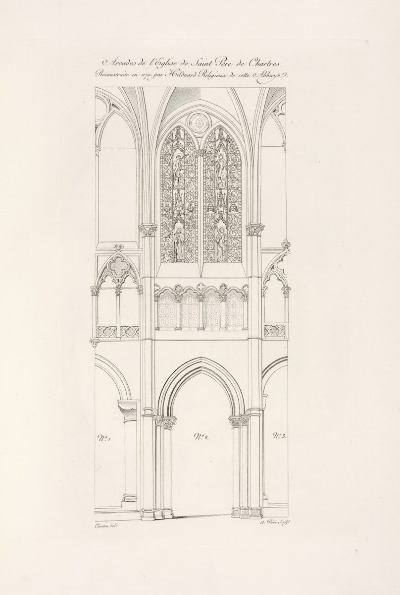 Arcades de léglise de saint père de Chartres reconstruite en 1170 par Hilduard r
