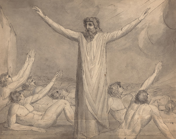 Moses Staying the Plague recto c 1780 1785