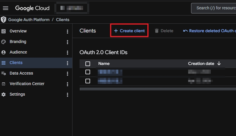 Create client