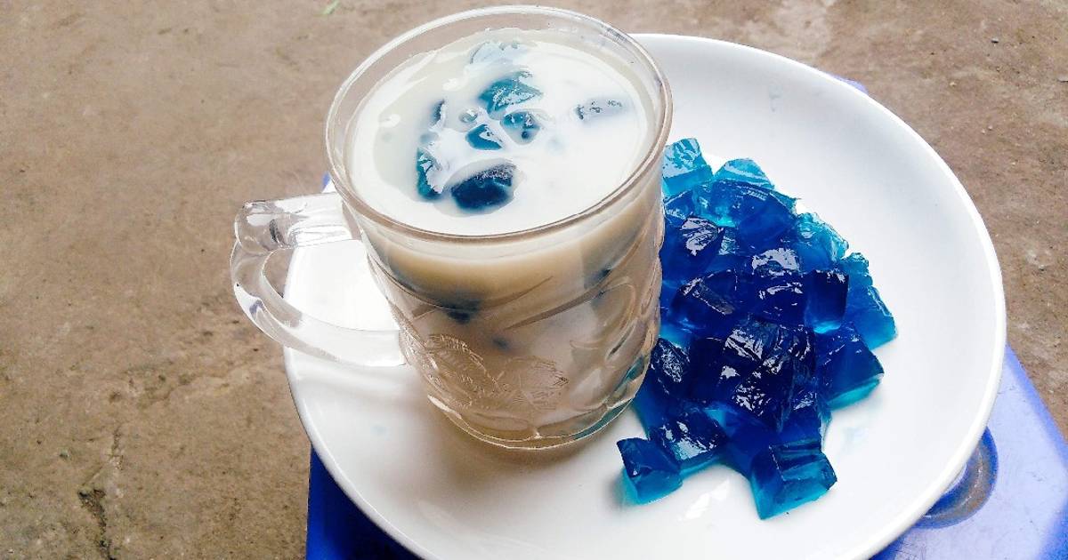 Sữa tươi thạch hoa đậu biếc