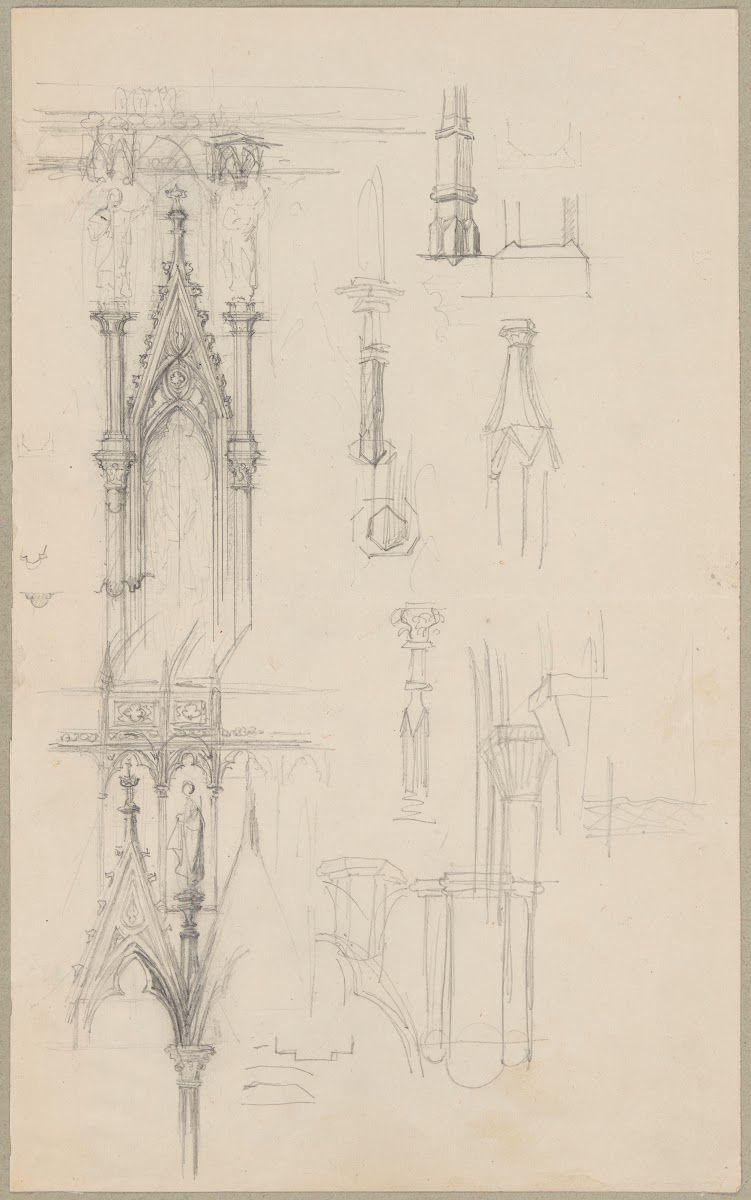 Sketches of Gothic architectural details 1861 1867