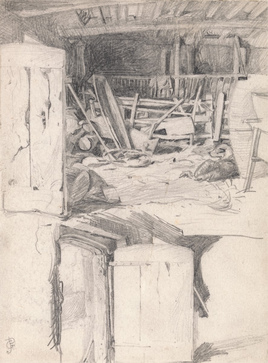 Study for The Goose 1867 Interior of a Barn 1866