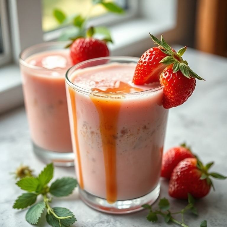 Refreshing Korean Strawberry Milk Recipe with Homemade Syrup – Easy Homemade Summer Drink finished