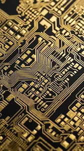 Ultra Macro Gold Circuitry on Black Silicon
