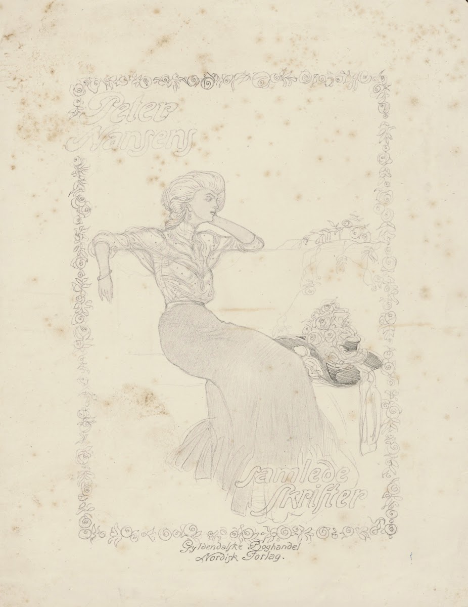 Woman sitting on a sofa surrounded by roses 1895 1928