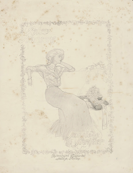 Woman sitting on a sofa surrounded by roses 1895 1928