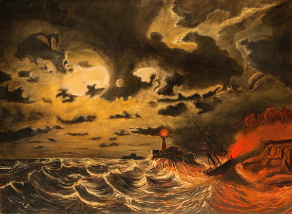 Steamer in Flames mid 1800s