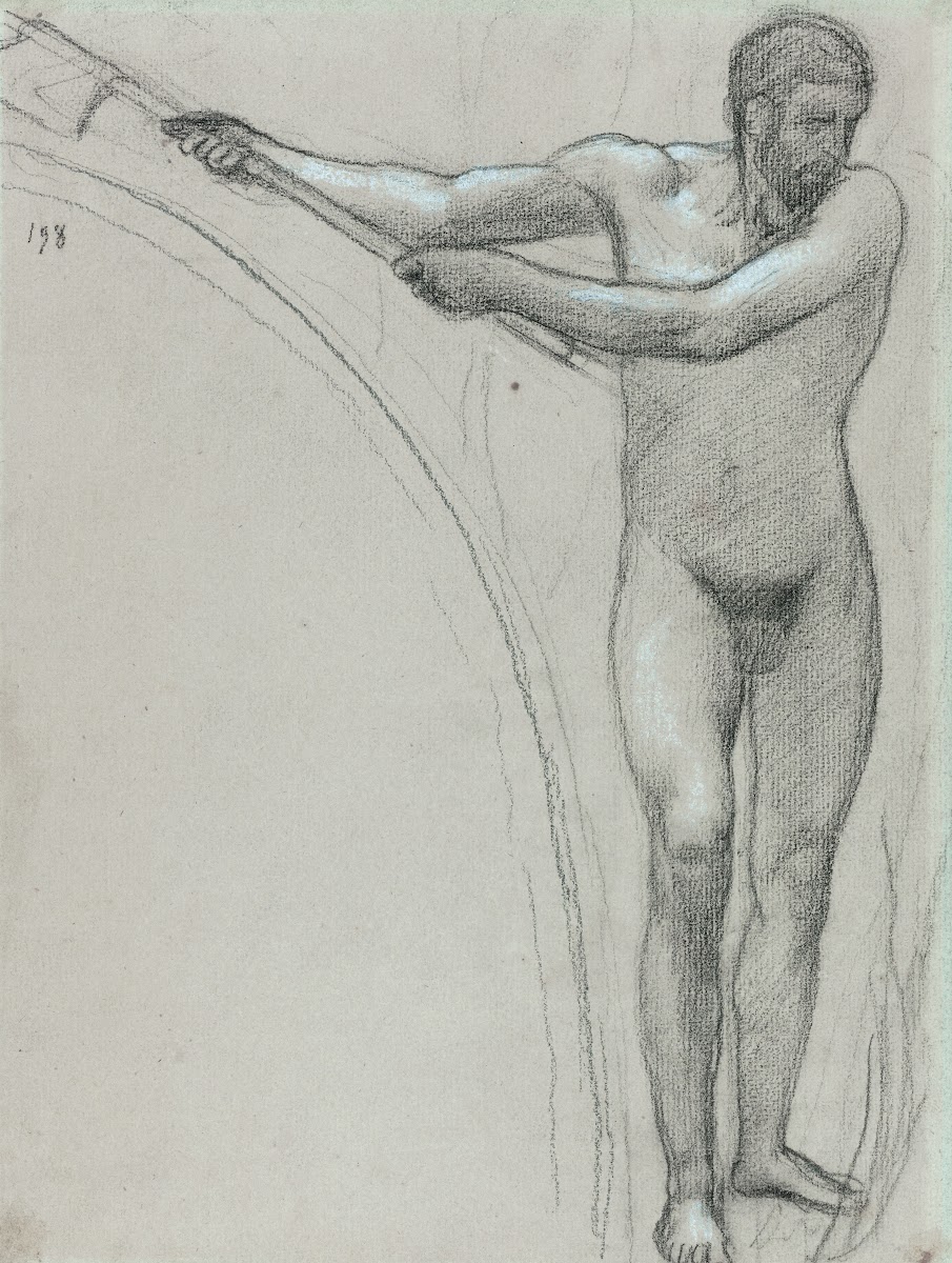 Homme debout brandissant une hache 1887 1892