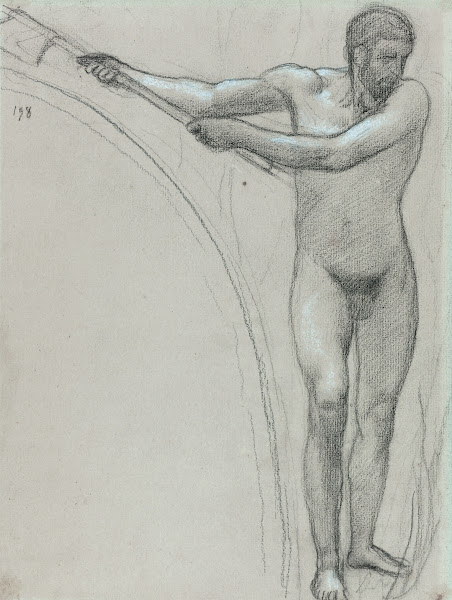 Homme debout brandissant une hache 1887 1892