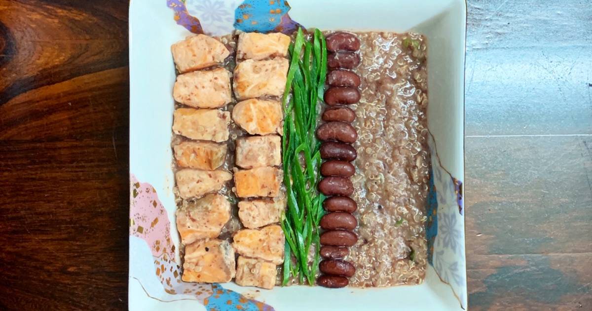 Cháo diêm mạch cá hồi nấu đậu thận [Eat clean - Lose weight]