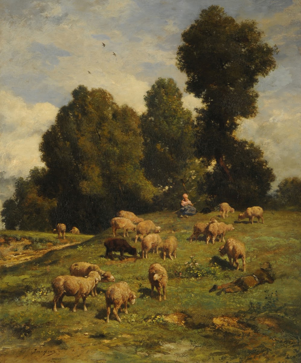 Moutons au pâturage circa 1871