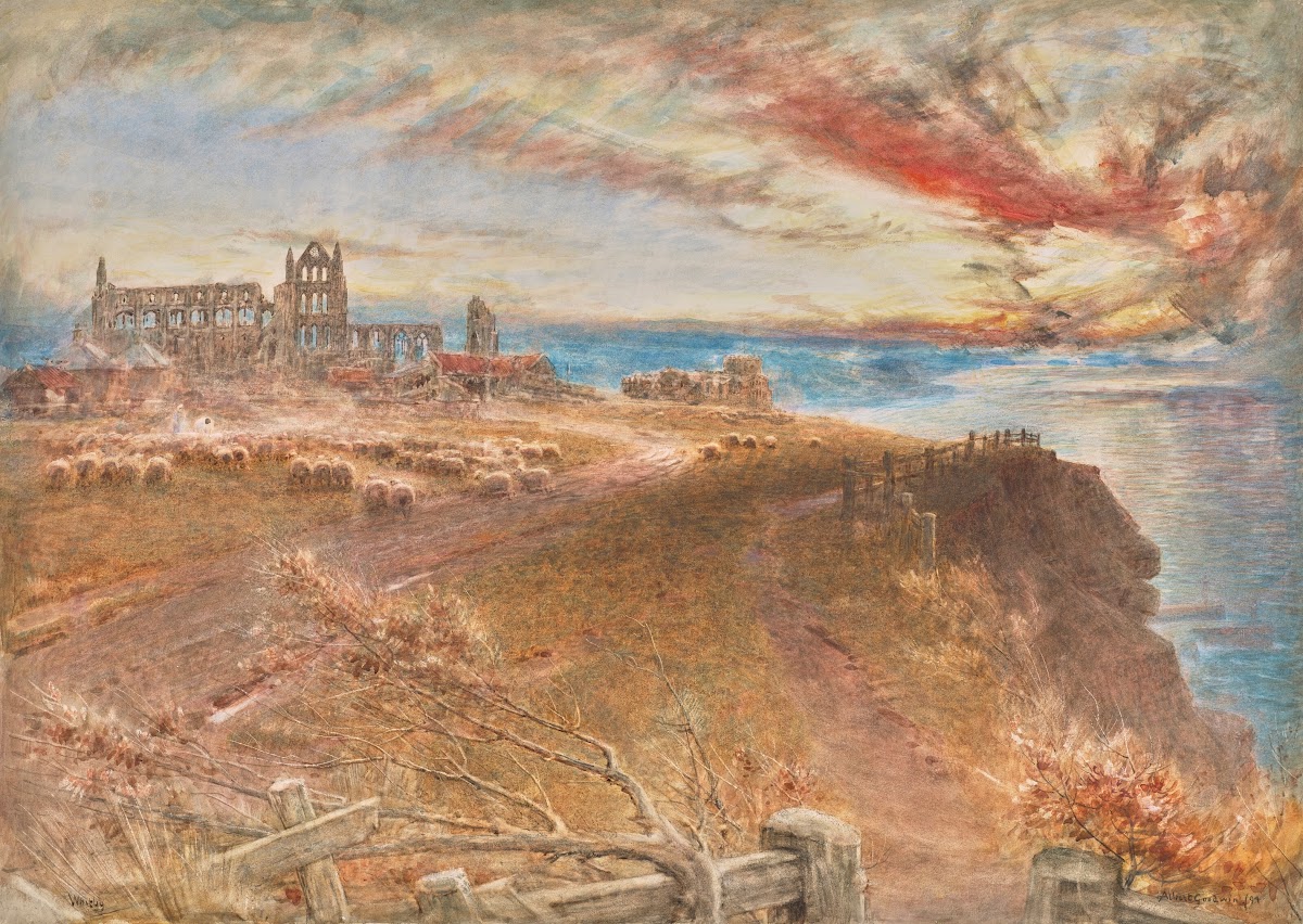 Evening St Hildas Abbey Whitby Yorkshire 1894