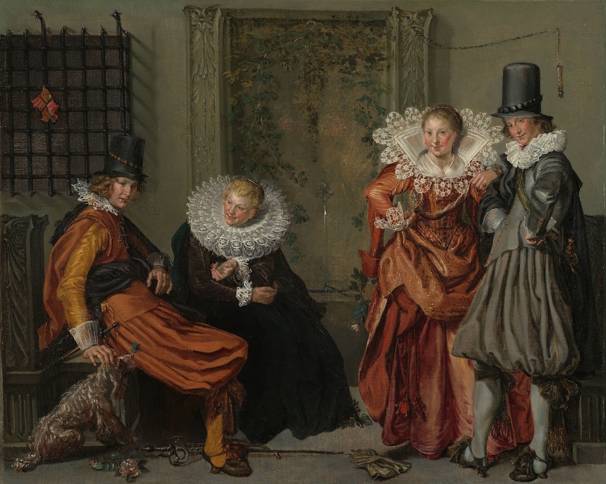 Elegant Couples Courting c 1616   c 1620