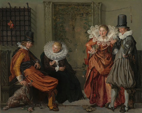 Elegant Couples Courting c 1616   c 1620