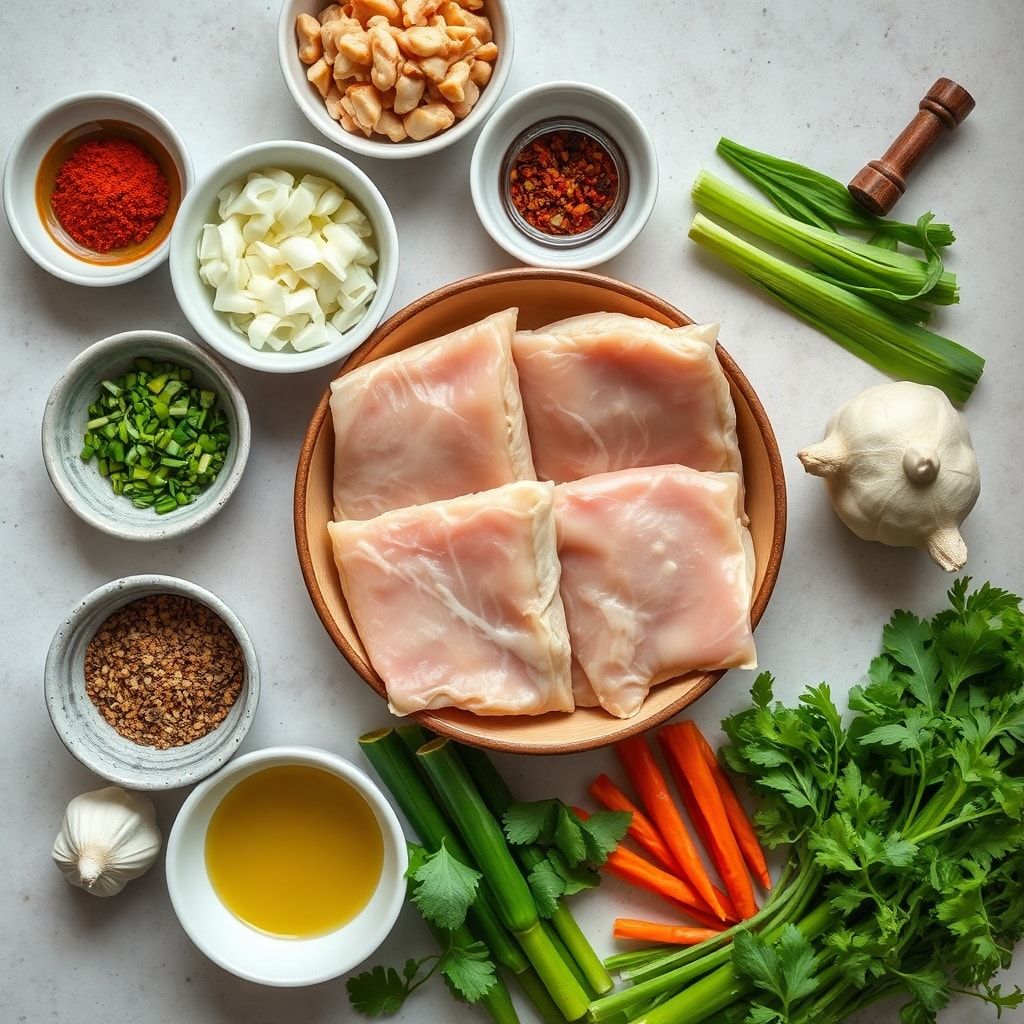 Ingredients for Steamed Pork Dumpling Lasagna with Ginger Scallion Oil (Easy Homemade Comfort)