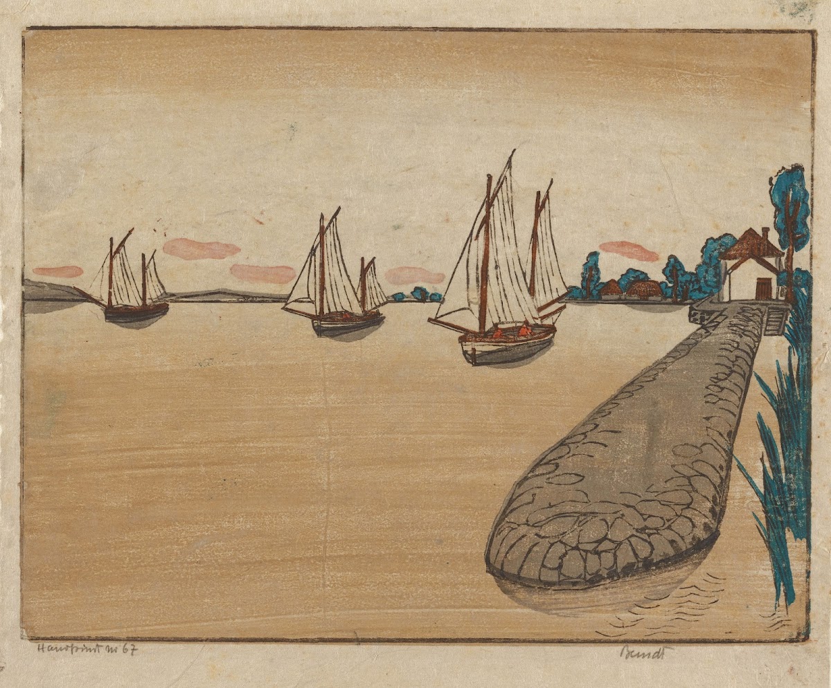 Sailboats On A Lake Segelbboten Auf Einem See C 1920