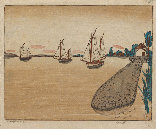 Sailboats On A Lake Segelbboten Auf Einem See C 1920
