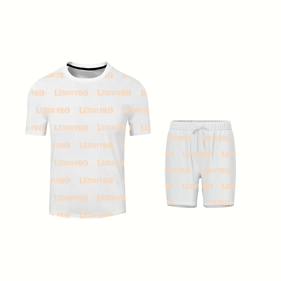 AOP US Size Children's Short Sleeve & Children's Beach Shorts (Cotton Like)