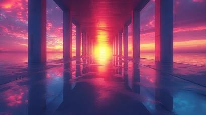 Ai Art, Illustration, Magenta, Purple, Vaporwave 5K Wallpaper