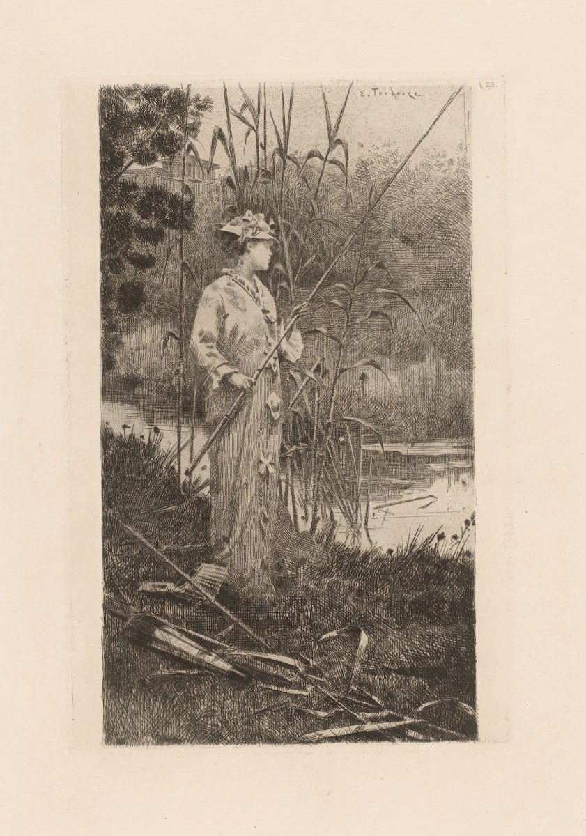 Woman fishing 1880