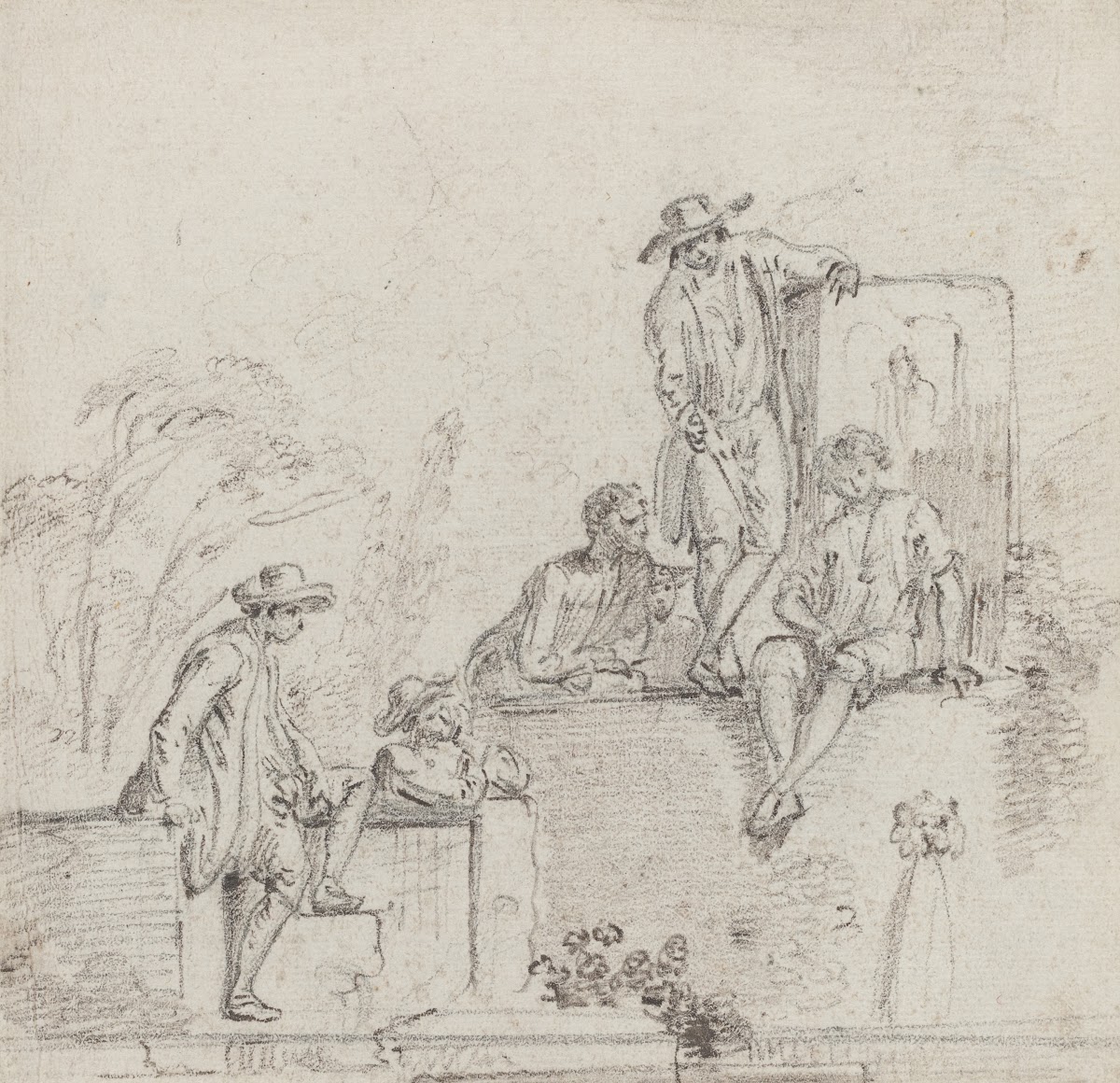 Figures Seated Around a Fountain c 1755