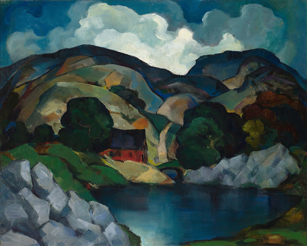 River Landscape With House C1928