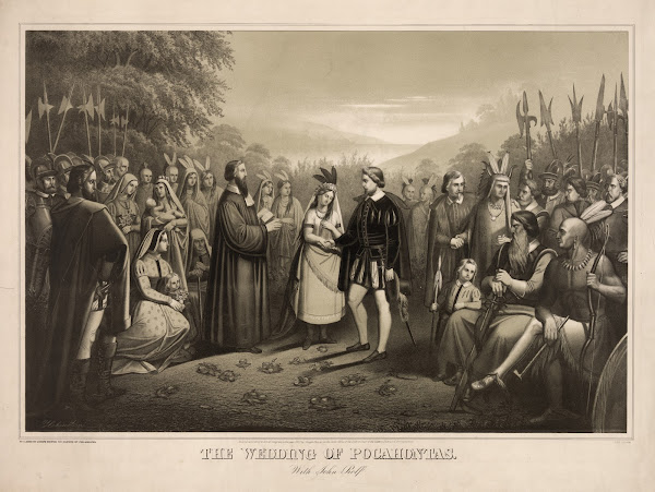 The Wedding Of Pocahontas With John Rolfe 1867