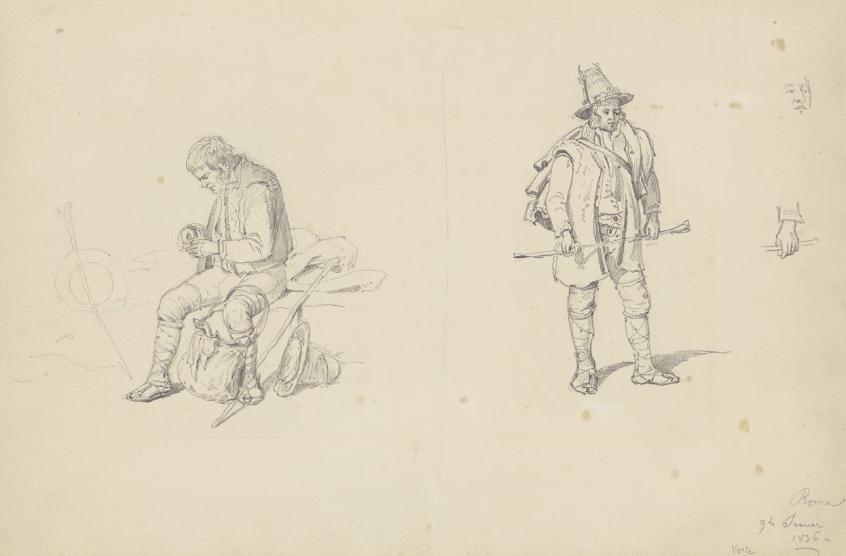 Studienblatt römische Bauern 1836