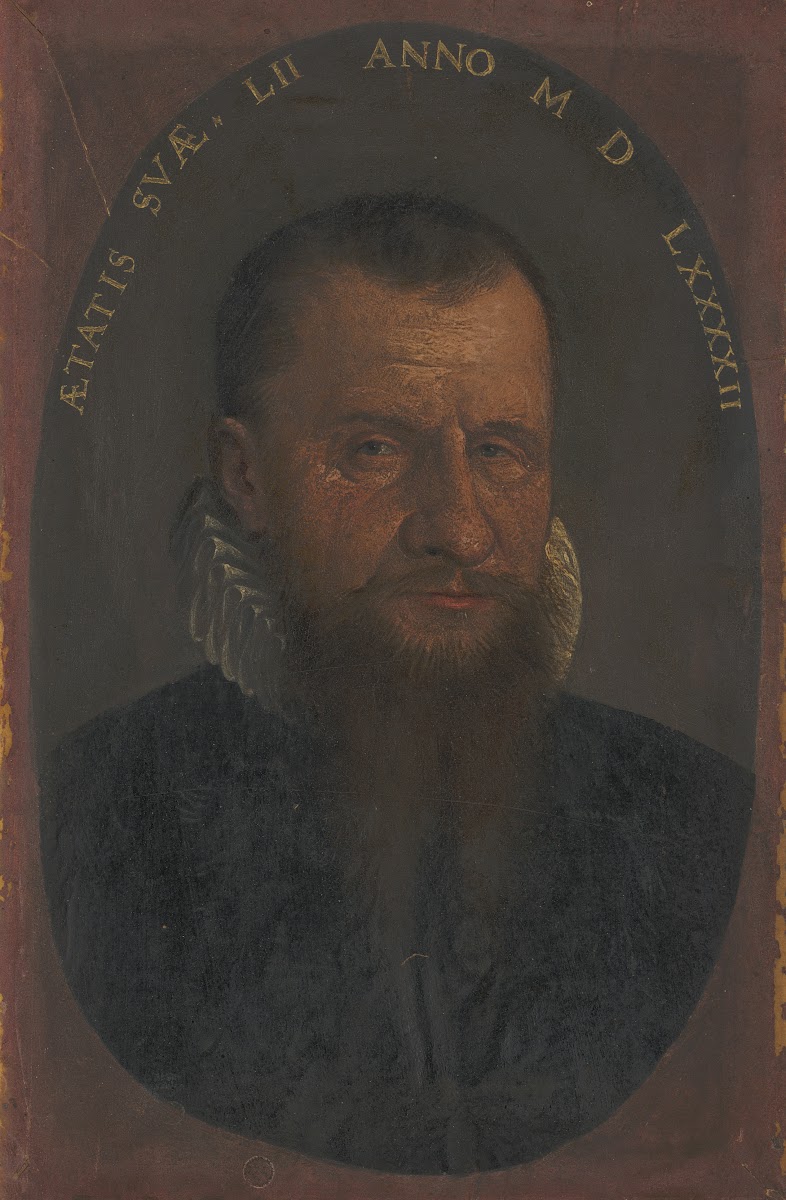 Brustbildnis eines bärtigen Mannes im Oval 1592