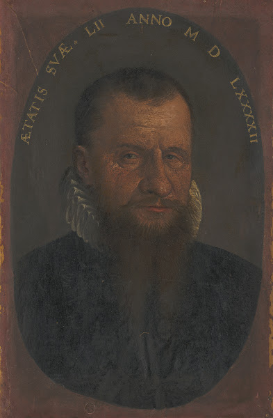 Brustbildnis eines bärtigen Mannes im Oval 1592
