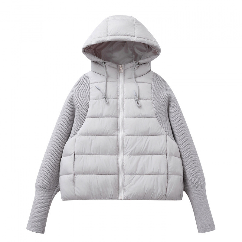 Light women's padded jacket with hood