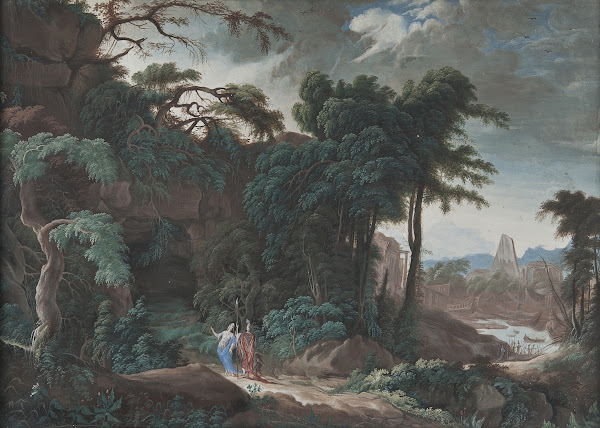 Forest landscape with figures