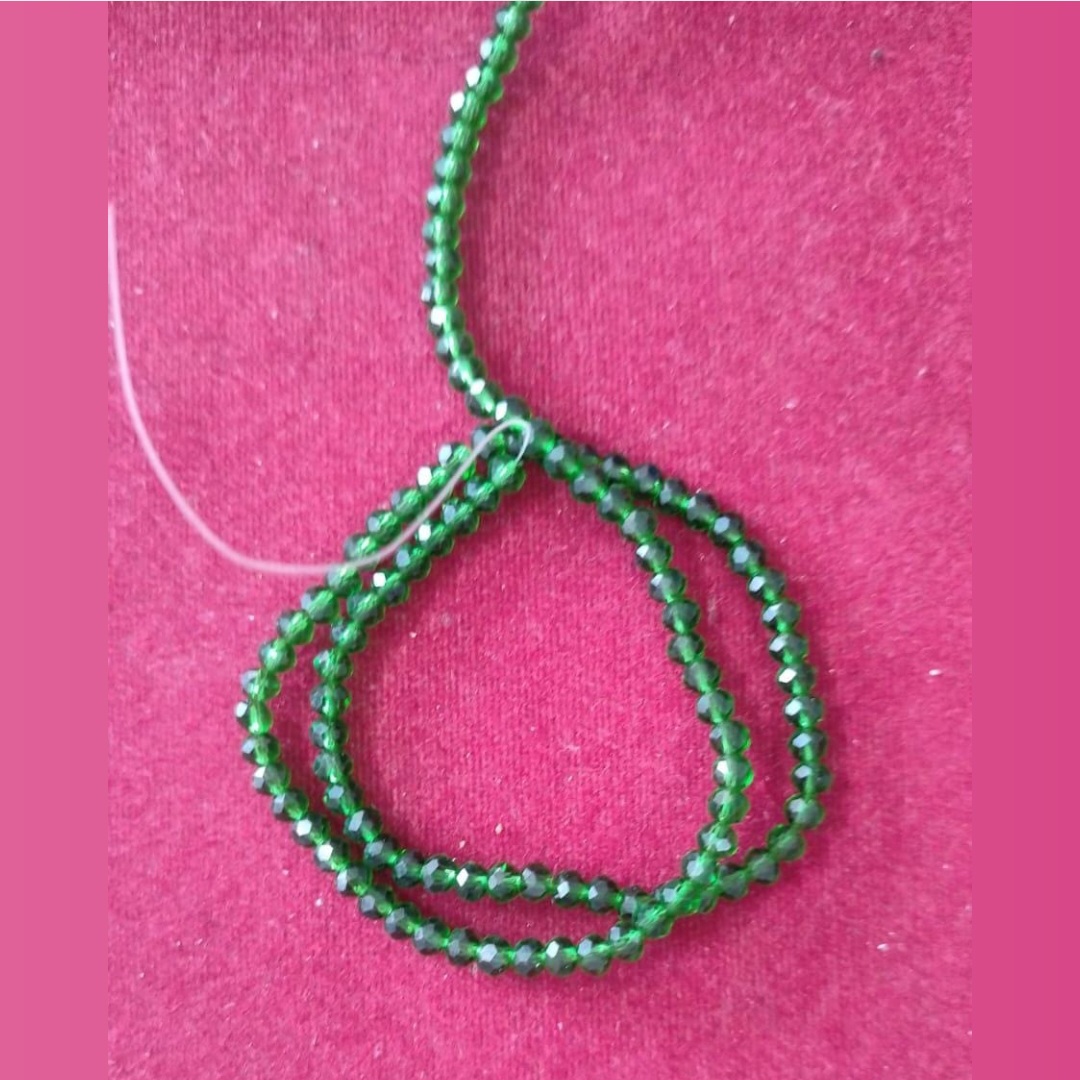 4 mm green glass crystal-1 line