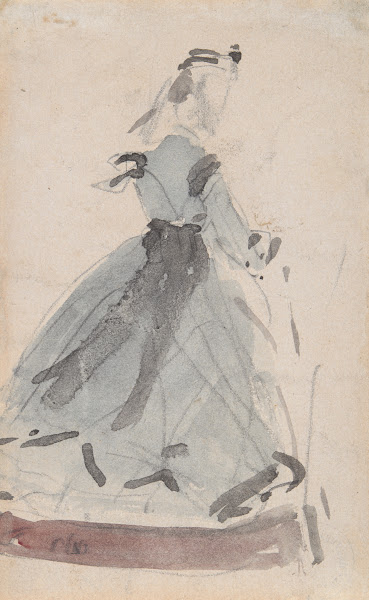 Lady in Fashionable BlueGown 1970