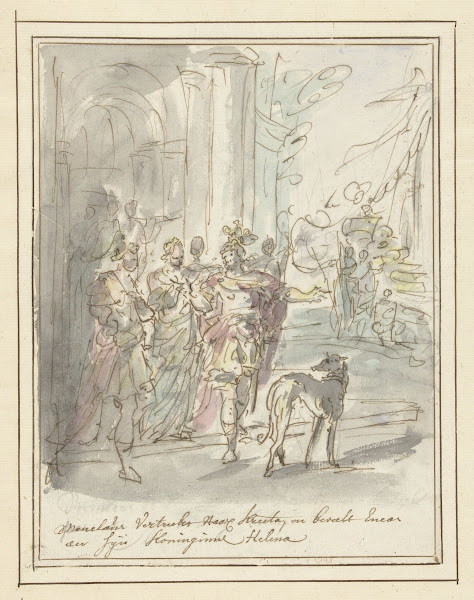 Menelaüs vertrekt naar Kreta en beveelt Aeneas aan Helena 1677   1755
