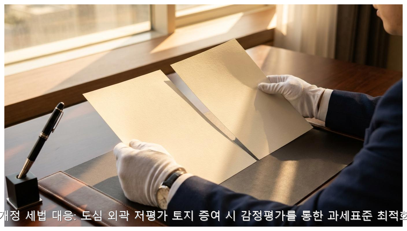 2026년 개정 세법 대응: 도심 외곽 저평가 토지 증여 시 감정평가를 통한 과세표준 최적화 가이드 핵심 안내 및 분석 인포그래픽 (4)