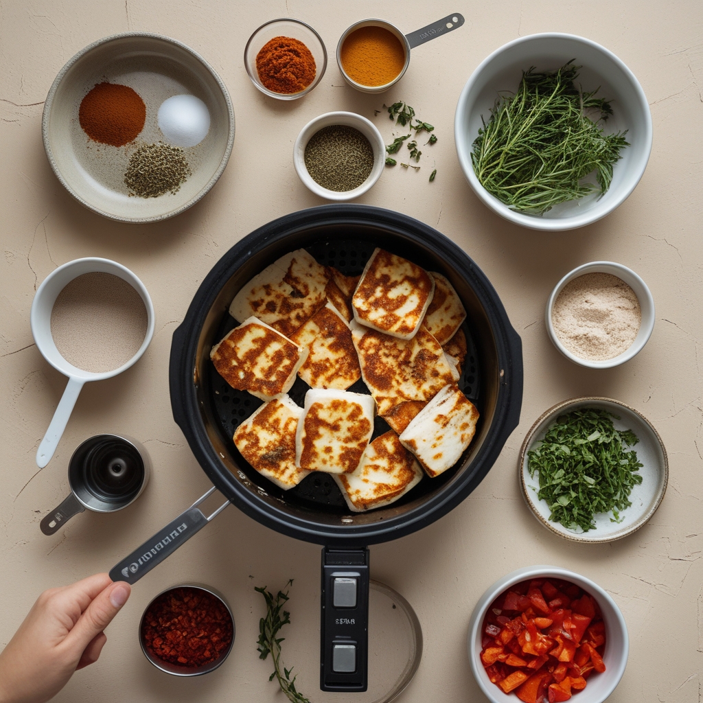 Ingredients for Air Fryer Halloumi: Easy Crispy Cheese Snack in 25 Minutes