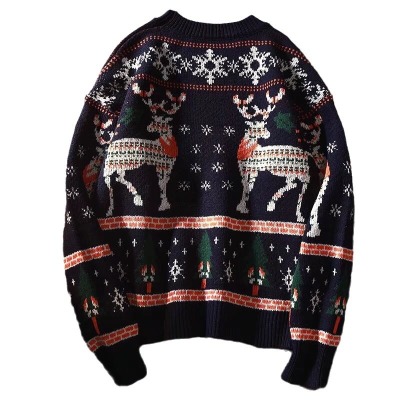 Loose knitted sweater in urban style