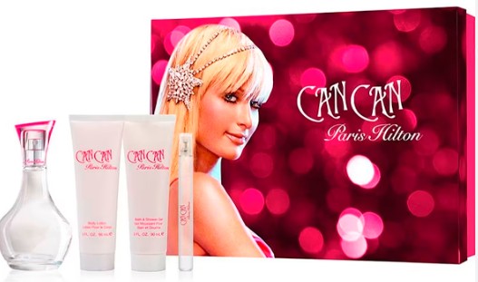 ESTUCHE PARIS HILTON CAN CAN MUJER 4PZS 100ML EDP + 10ML EDP + CREMA + GEL DE BAÑO