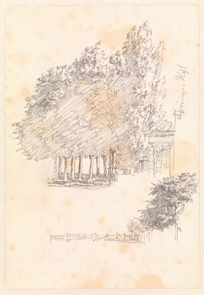 Port og træer ved Rosendal 1836