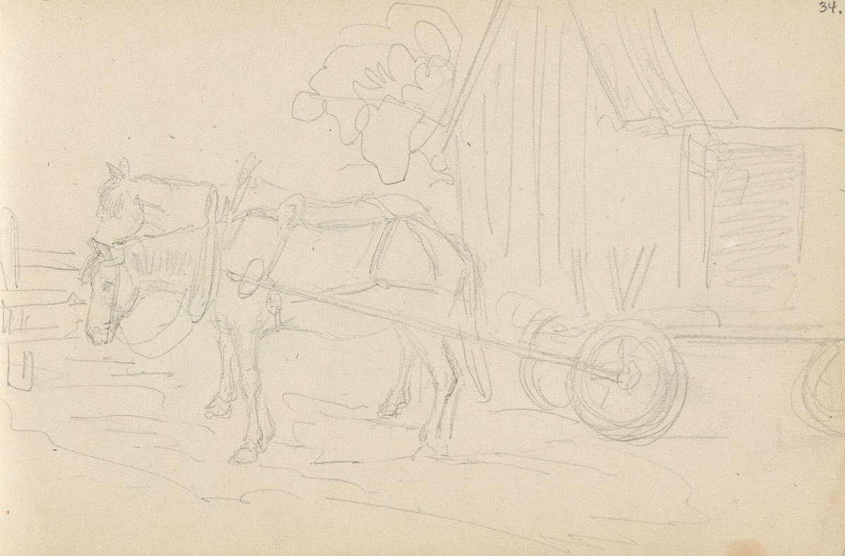 Hester med vogn 1852