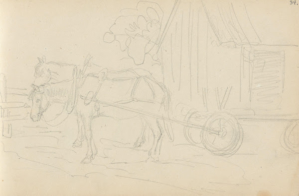 Hester med vogn 1852