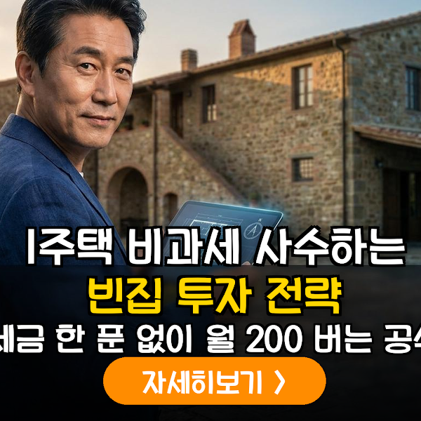 2026년 인구감소지역 빈집 취득을 통한 1주택 비과세 유지 및 농어촌민박업 절세 전략