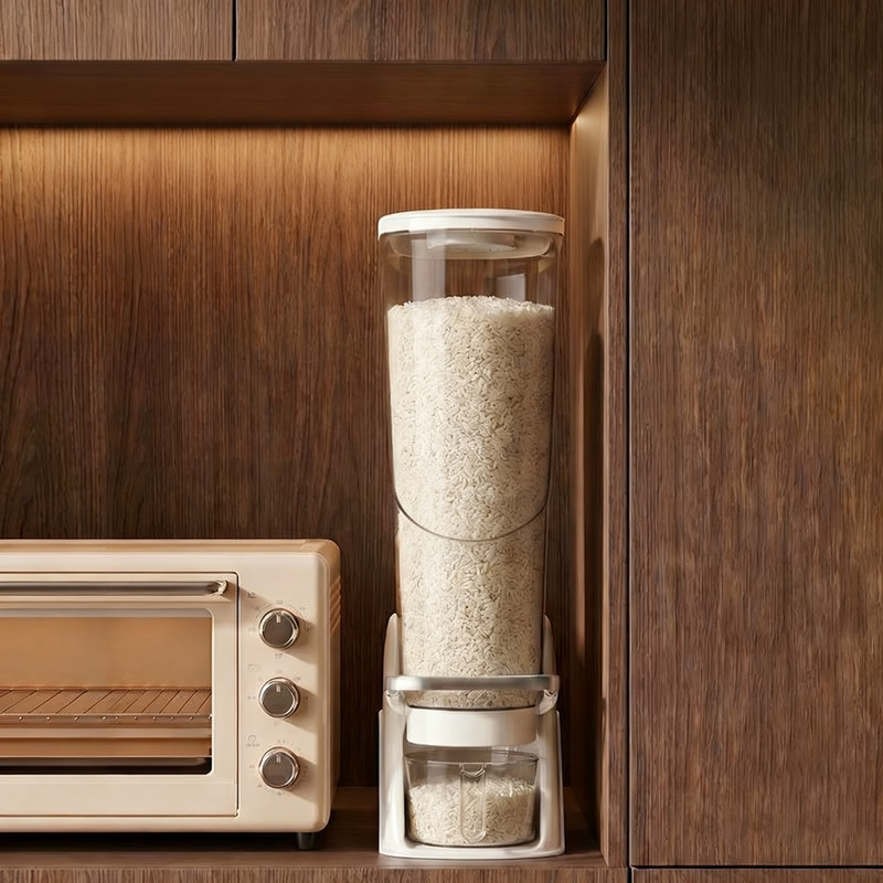 Airtight rice container with pressure valve